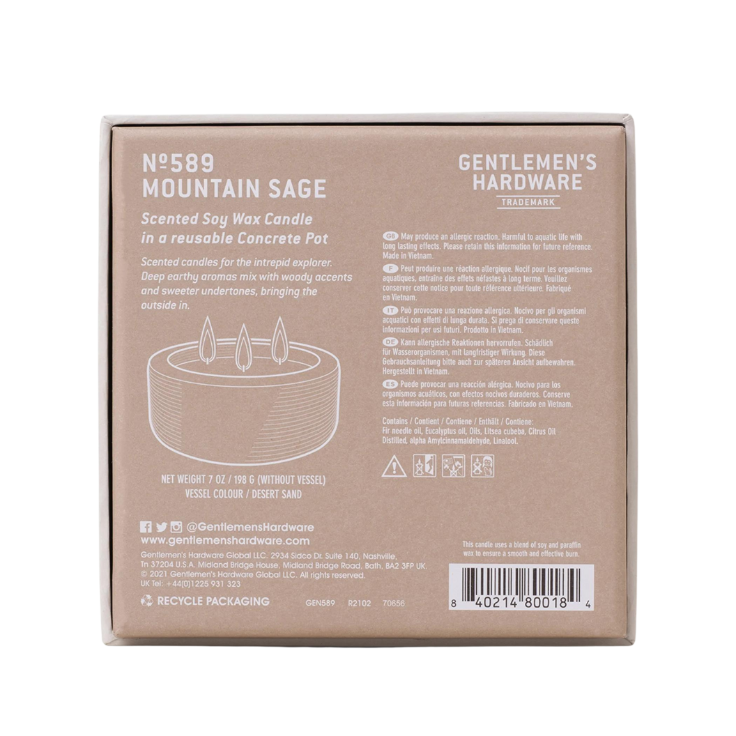 GENTLEMEN´S HARDWARE VELA AROMATICA CERA DE SOYA SALVIA DE MONTAÑA