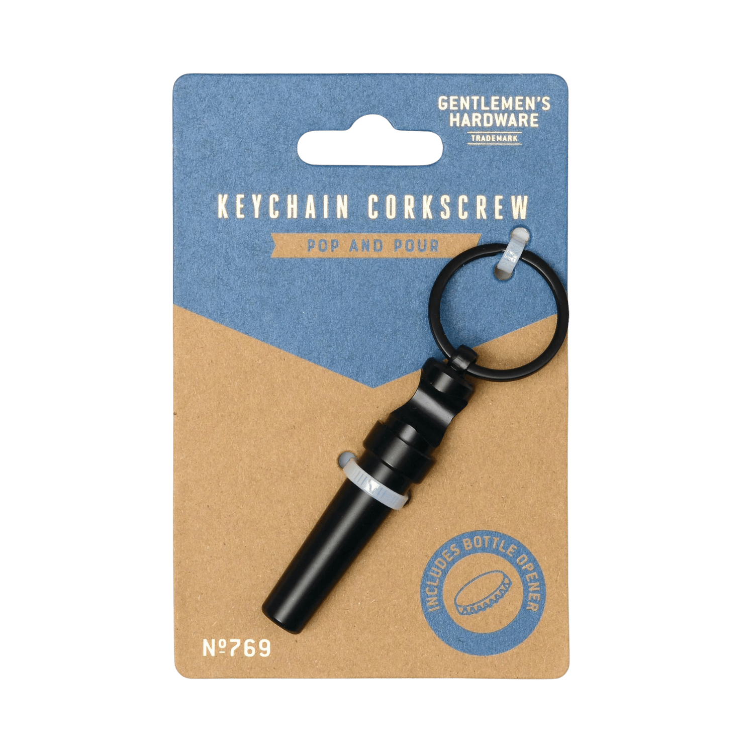 GENTLEMEN´S HARDWARE LLAVERO SACACORCHOS POP AND POUR