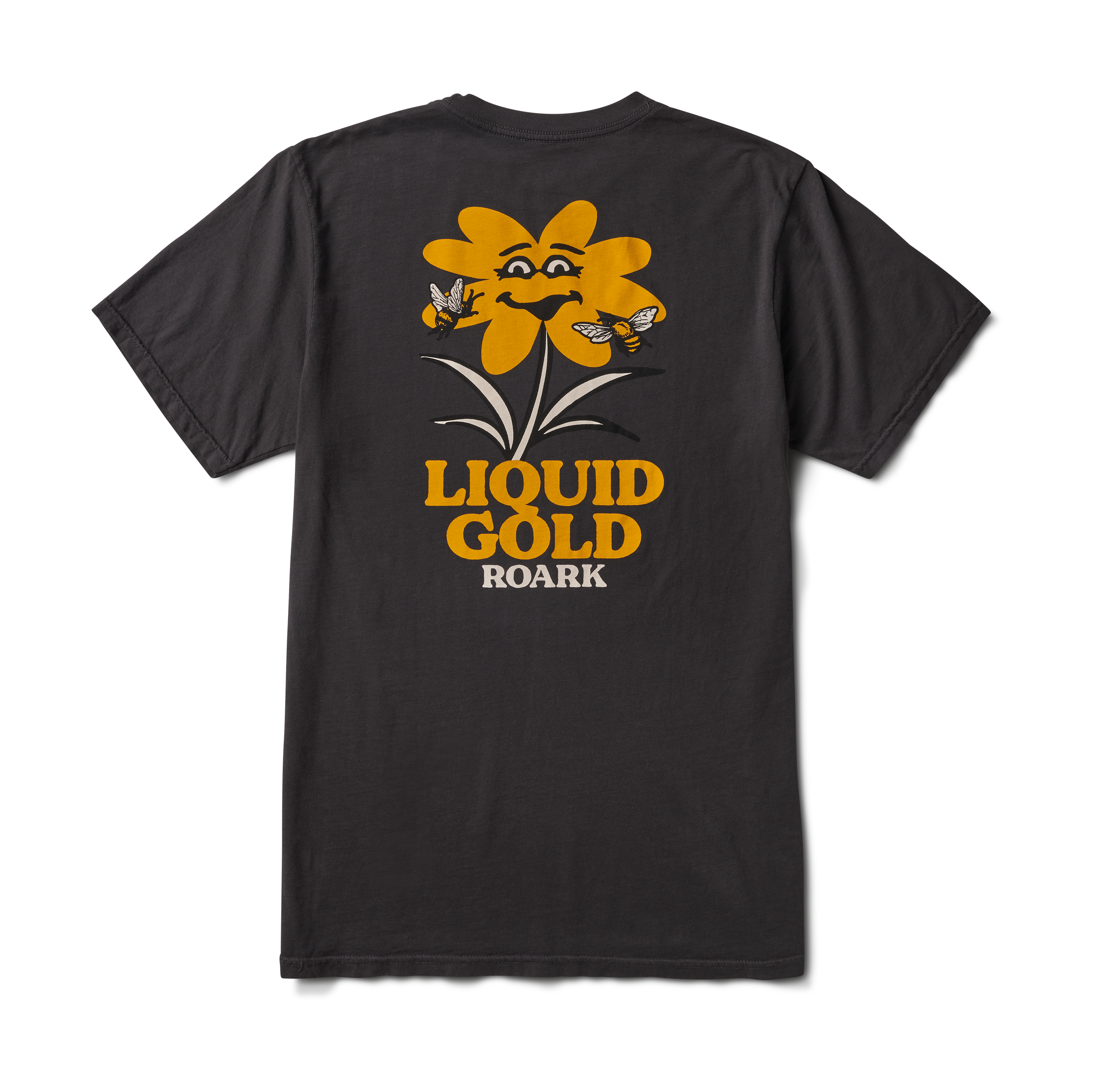 Polera color negro con diseño trasero "Liquid Gold".