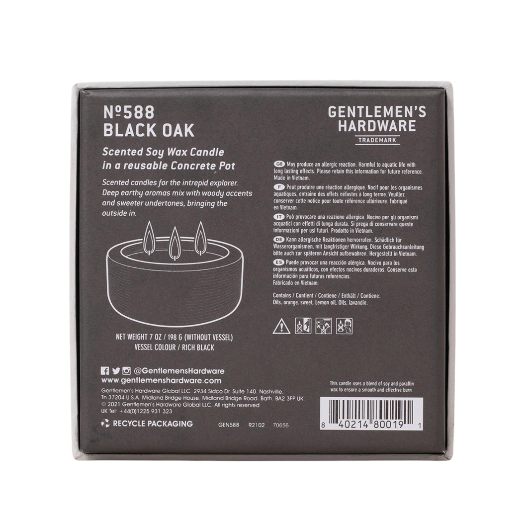 GENTLEMEN´S HARDWARE VELA AROMATICA CERA DE SOYA ROBLE NEGRO