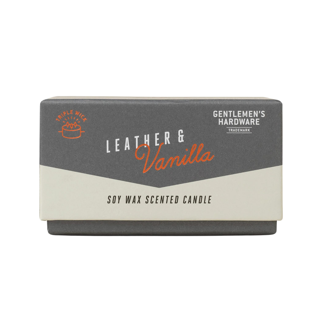 GENTLEMEN´S HARDWARE VELA AROMATICA CERA DE SOYA CUERO & VAINILLA